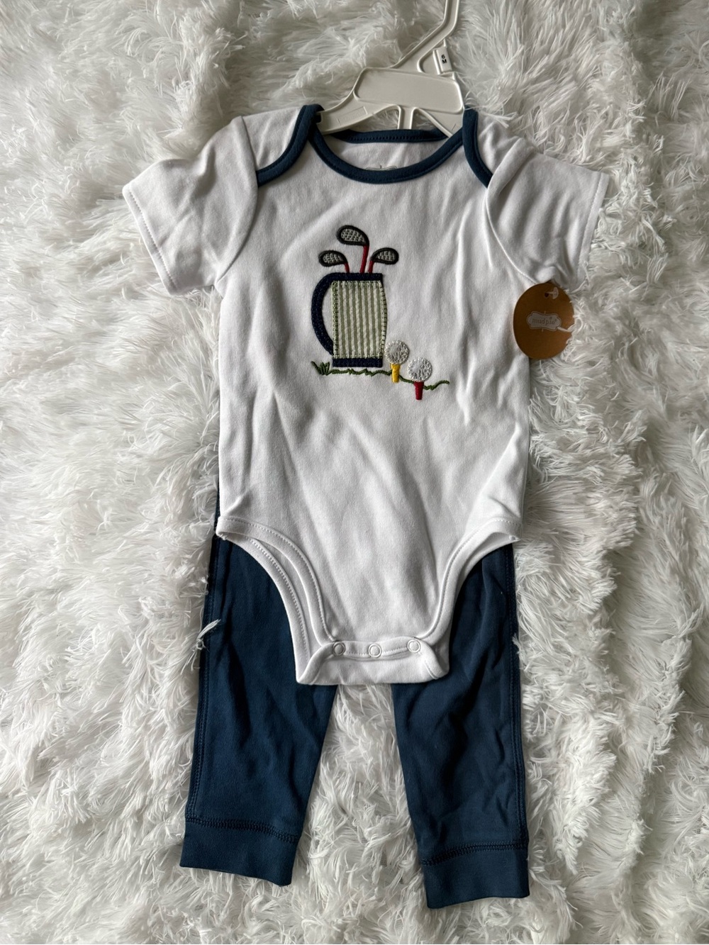 White & Navy Golf One-Piece Set